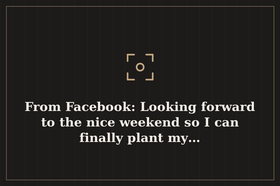 From Facebook: Looking forward to the nice weekend so I can finally plant my… — cover