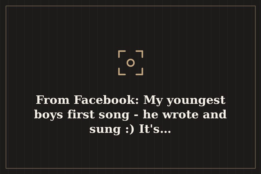 From Facebook: My youngest boys first song he wrote and sung :) It's… — cover