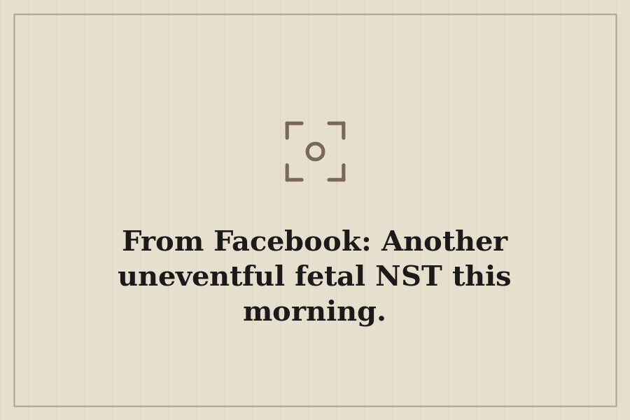 From Facebook: Another uneventful fetal NST this morning. — cover
