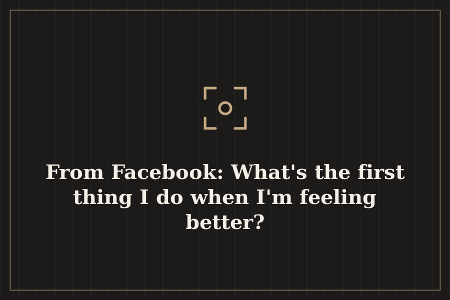 From Facebook: What's the first thing I do when I'm feeling better? — cover