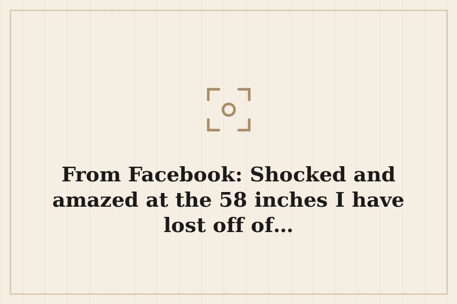 From Facebook: Shocked and amazed at the 58 inches I have lost off of… — cover