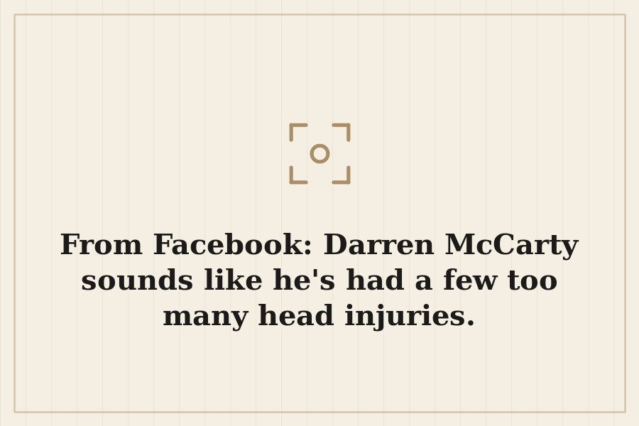 From Facebook: Darren McCarty sounds like he's had a few too many head injuries. — cover