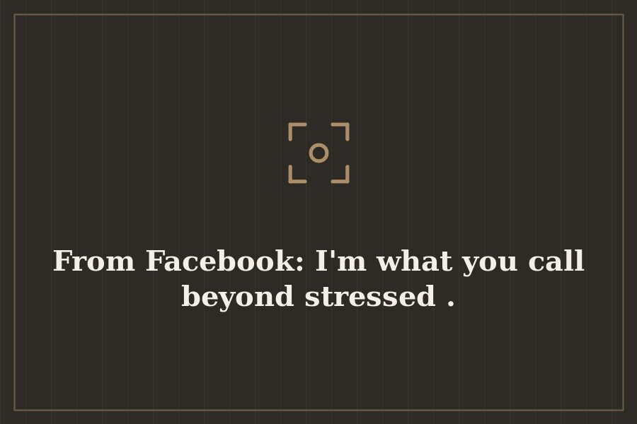 From Facebook: I'm what you call beyond stressed . — cover