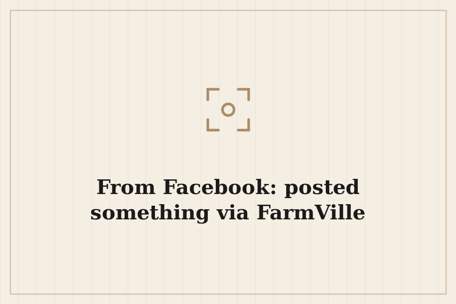 From Facebook: posted something via FarmVille — cover