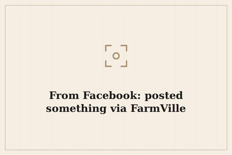 From Facebook: posted something via FarmVille — cover