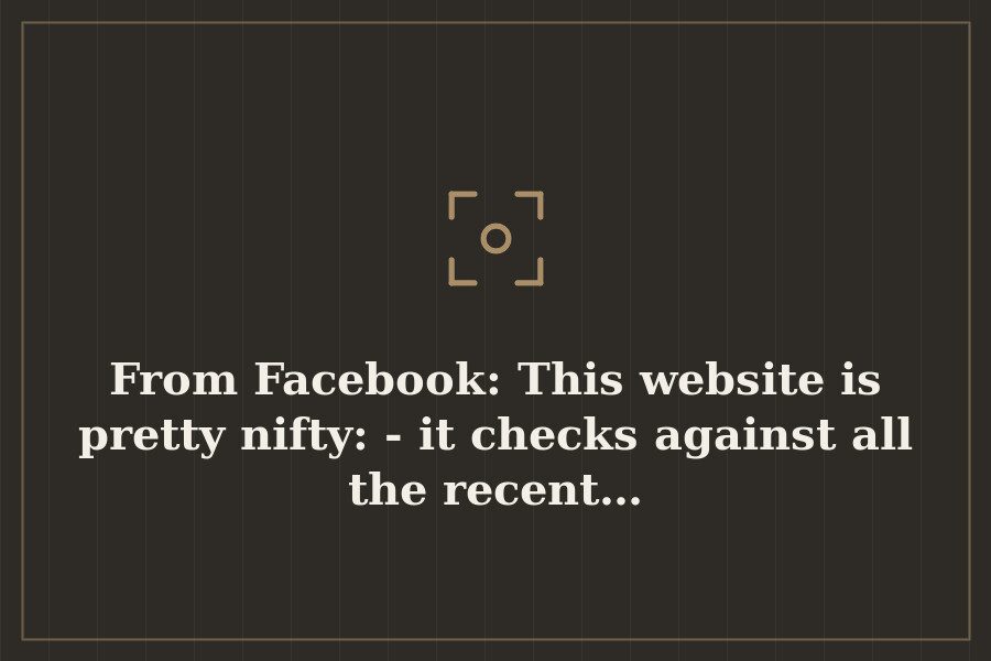 From Facebook: This website is pretty nifty: it checks against all the recent… — cover