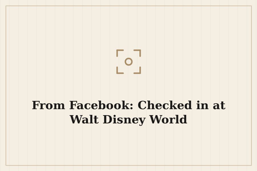 From Facebook: Checked in at Walt Disney World — cover