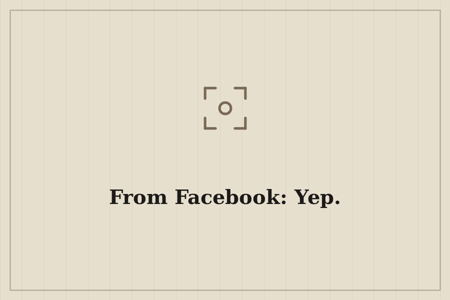 From Facebook: Yep. — cover