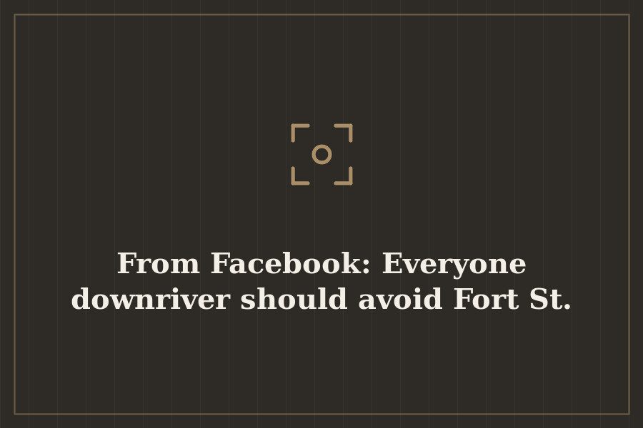 From Facebook: Everyone downriver should avoid Fort St. — cover