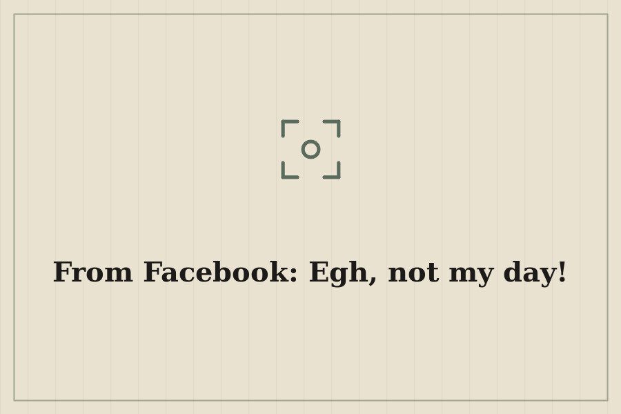 From Facebook: Egh, not my day! — cover