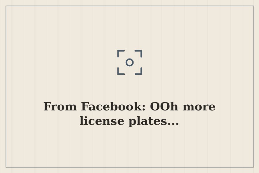From Facebook: OOh more license plates... — cover