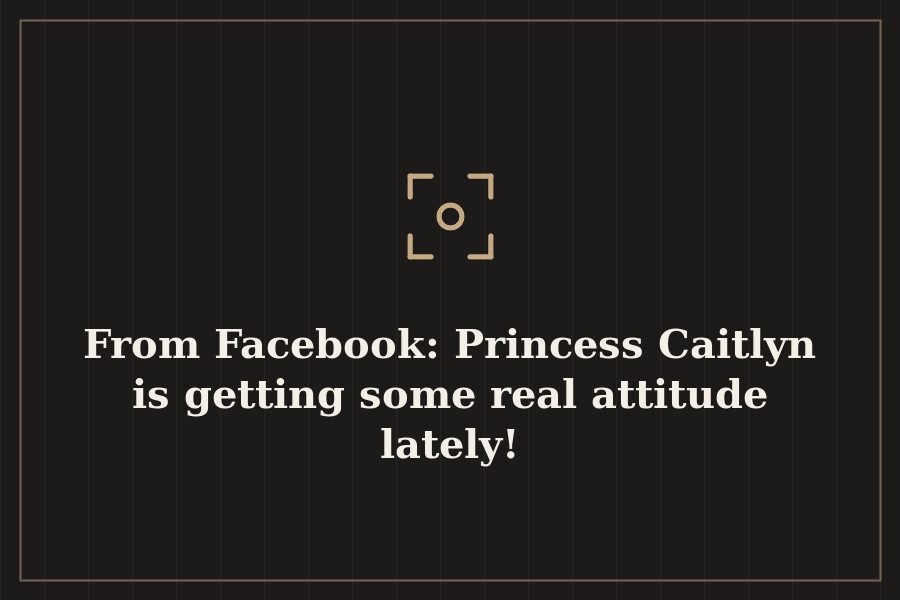 From Facebook: Princess Caitlyn is getting some real attitude lately! — cover
