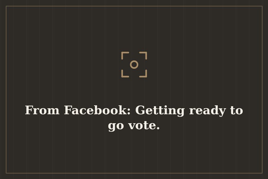 From Facebook: Getting ready to go vote. — cover