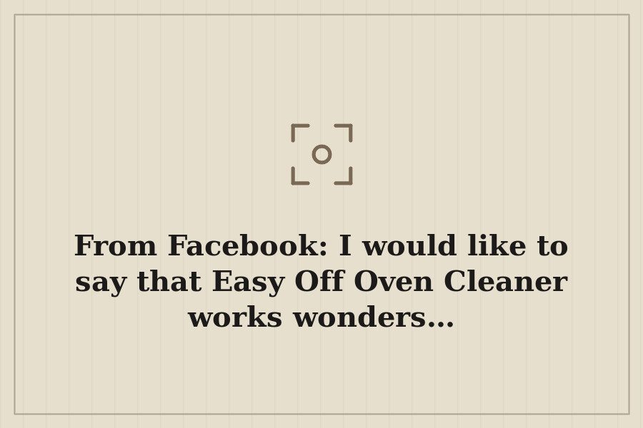 From Facebook: I would like to say that Easy Off Oven Cleaner works wonders… — cover