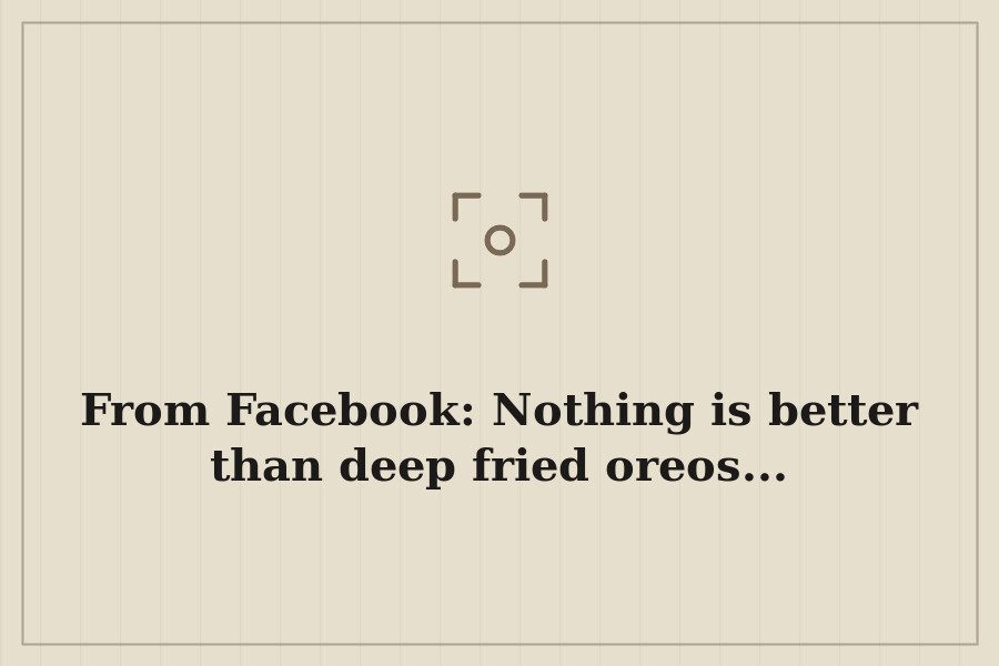 From Facebook: Nothing is better than deep fried oreos... — cover
