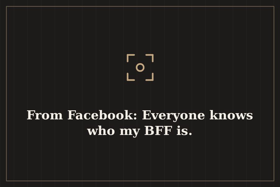 From Facebook: Everyone knows who my BFF is. — cover