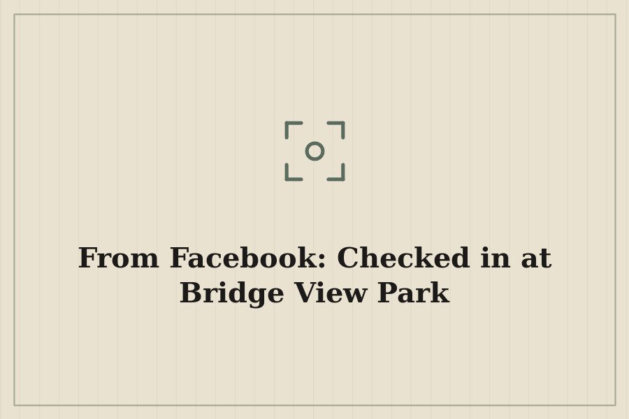 From Facebook: Checked in at Bridge View Park — cover