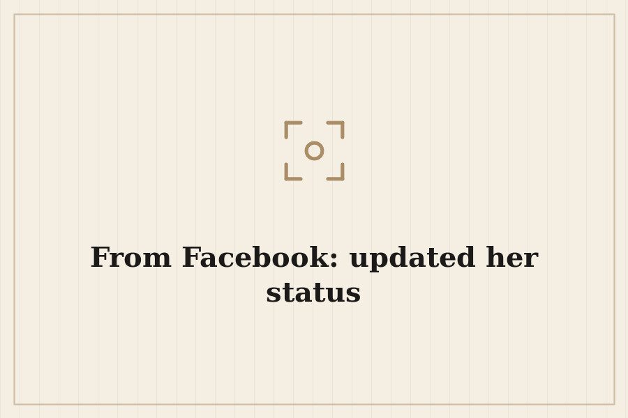 From Facebook: updated her status — cover