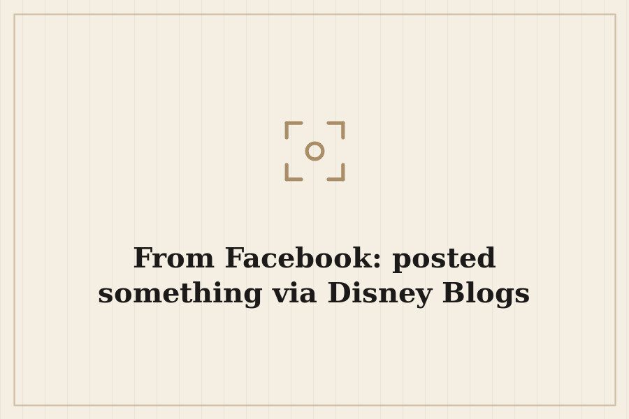From Facebook: posted something via Disney Blogs — cover
