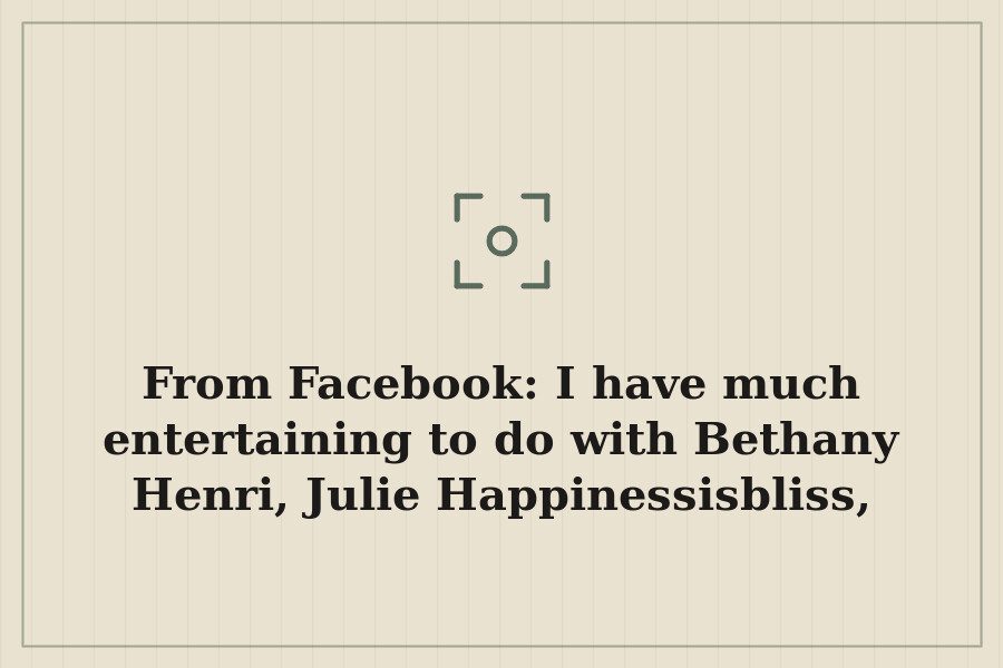 From Facebook: I have much entertaining to do with Bethany Henri, Julie Happinessisbliss, — cover