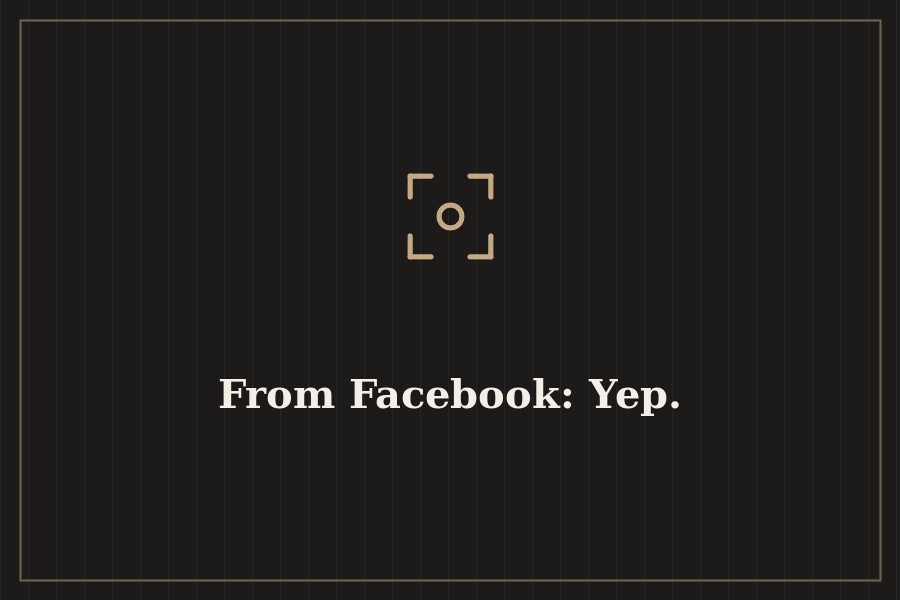 From Facebook: Yep. — cover