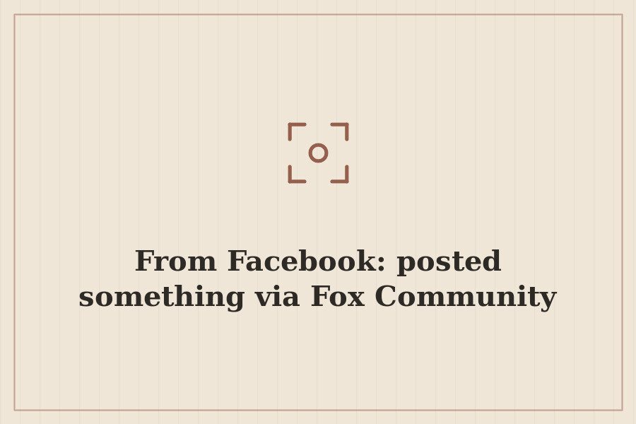 From Facebook: posted something via Fox Community — cover