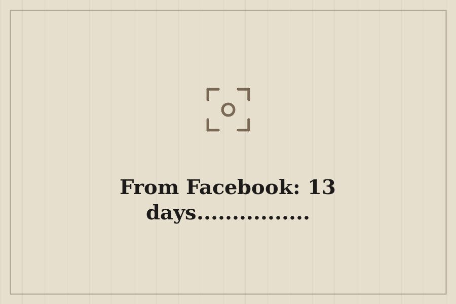 From Facebook: 13 days................ — cover