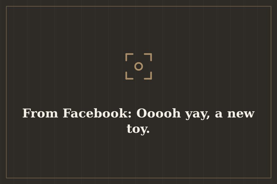 From Facebook: Ooooh yay, a new toy. — cover
