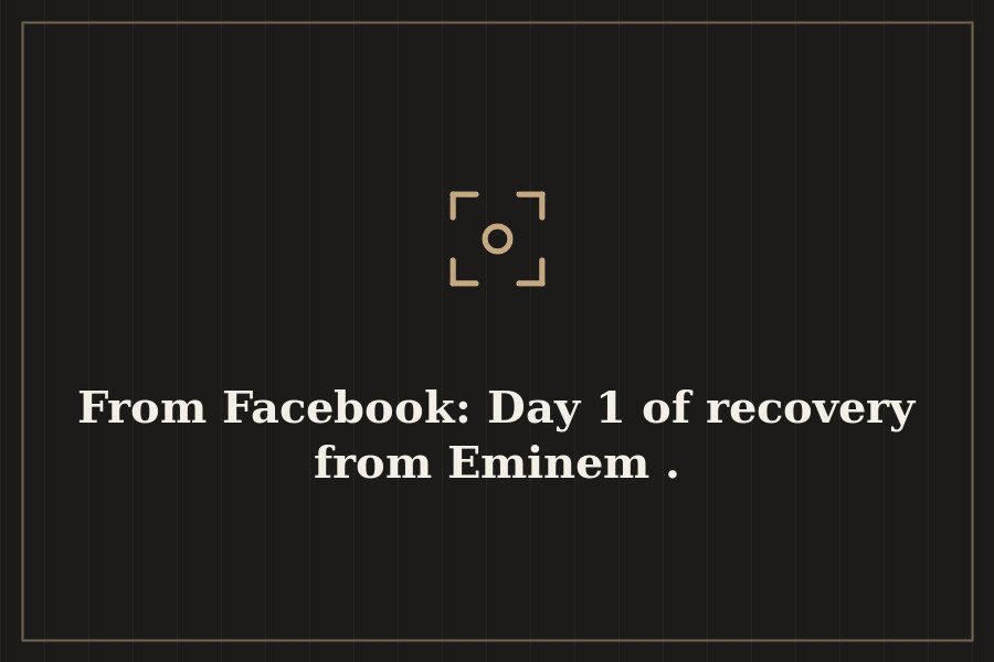 From Facebook: Day 1 of recovery from Eminem . — cover