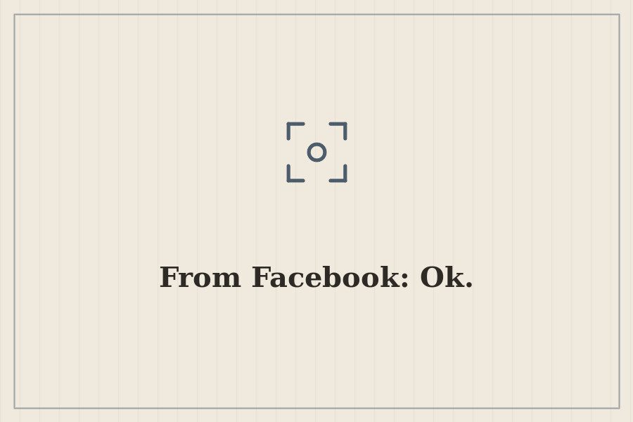 From Facebook: Ok. — cover