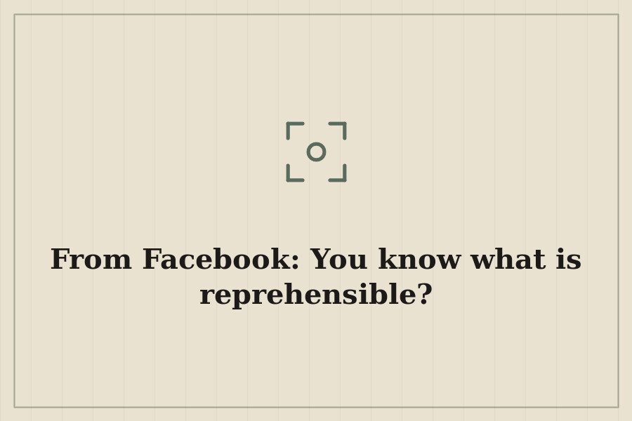 From Facebook: You know what is reprehensible? — cover