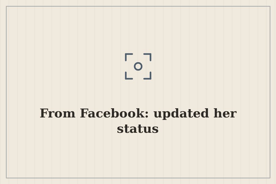 From Facebook: updated her status — cover