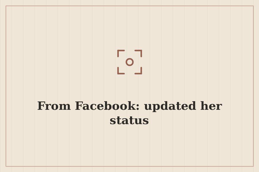 From Facebook: updated her status — cover