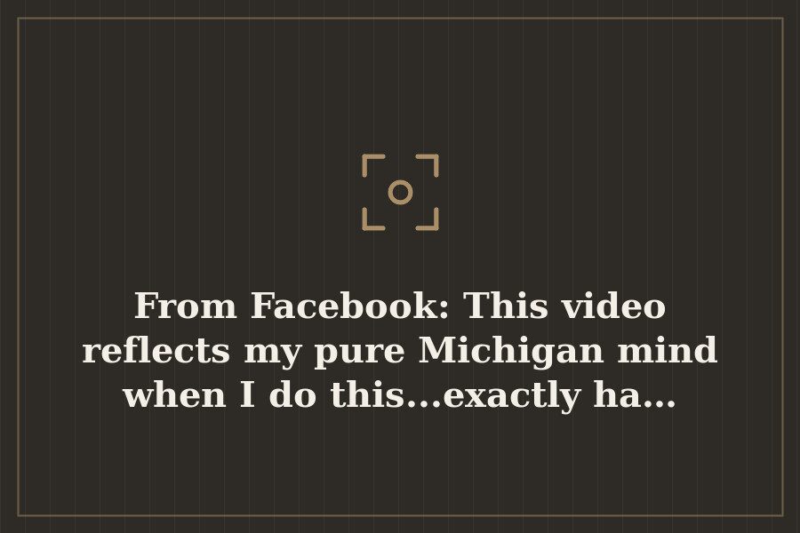 From Facebook: This video reflects my pure Michigan mind when I do this...exactly ha… — cover