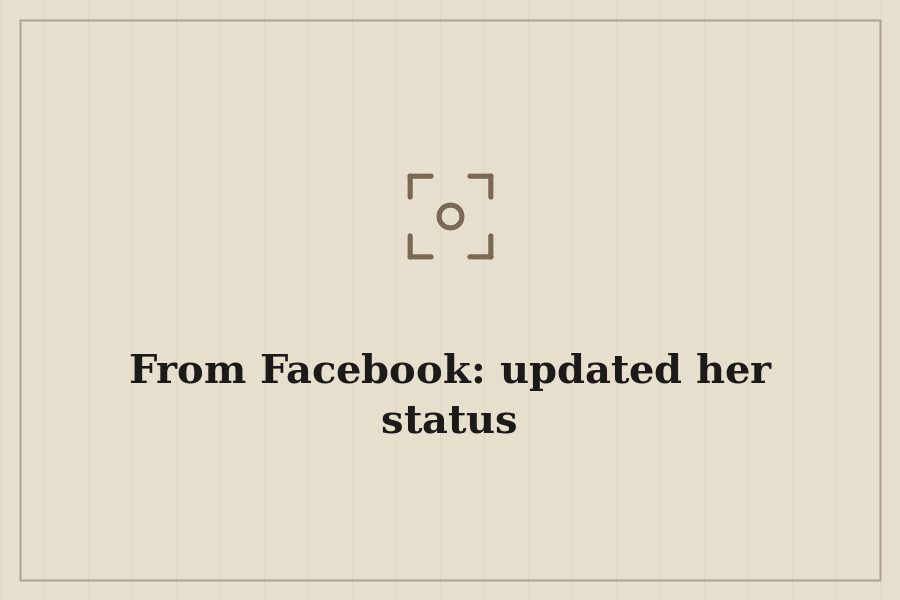 From Facebook: updated her status — cover