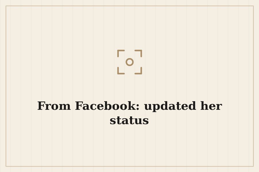 From Facebook: updated her status — cover
