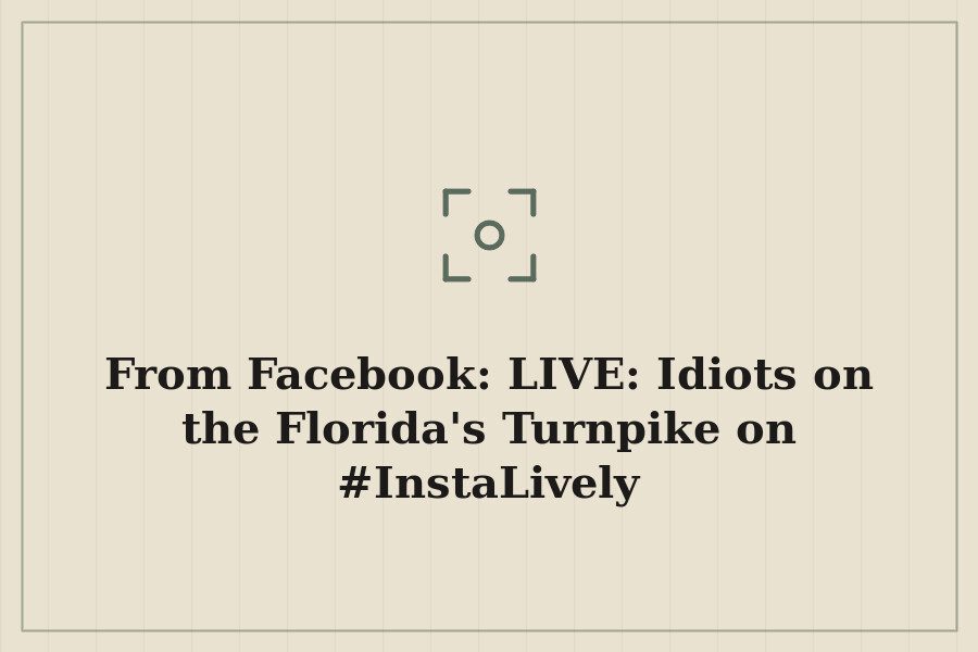 From Facebook: LIVE: Idiots on the Florida's Turnpike on #InstaLively — cover