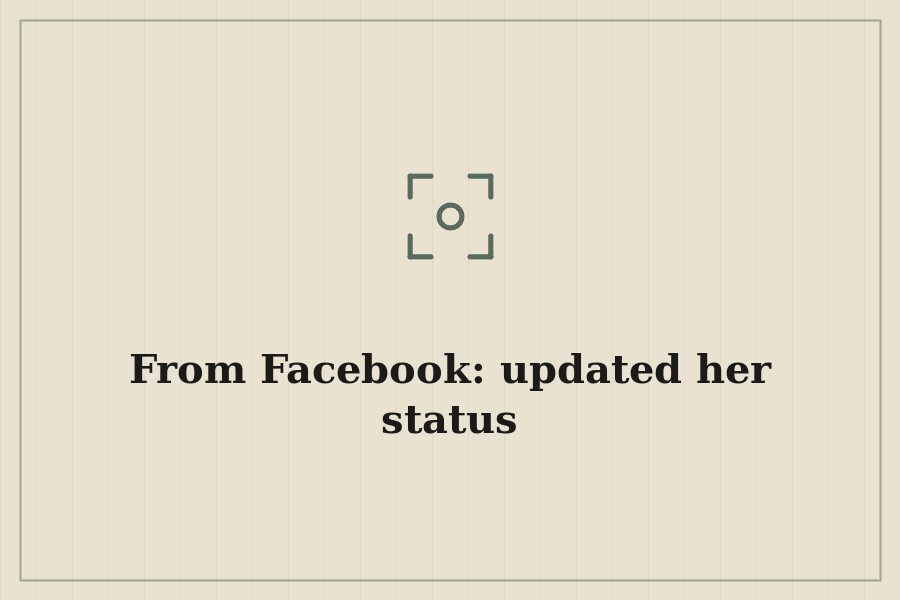 From Facebook: updated her status — cover