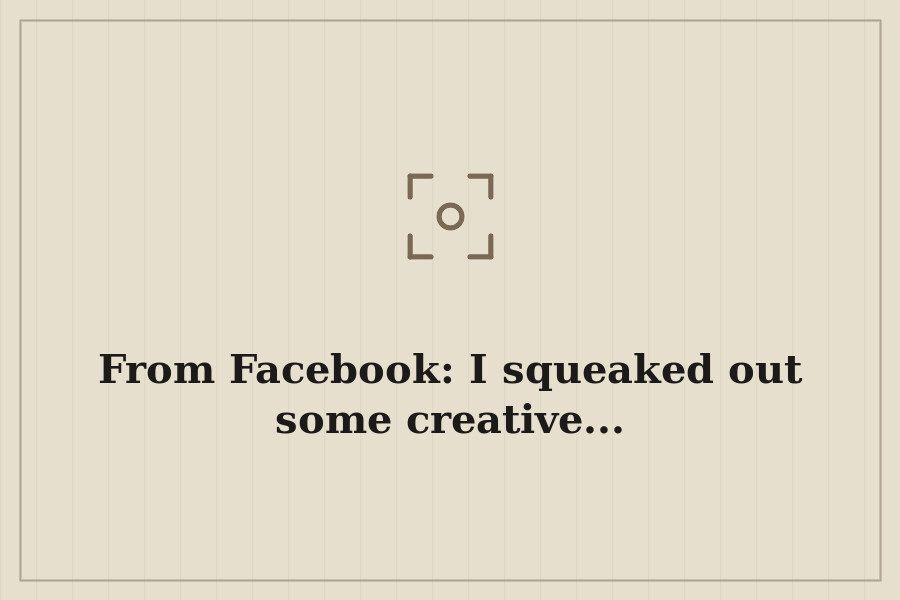 From Facebook: I squeaked out some creative... — cover