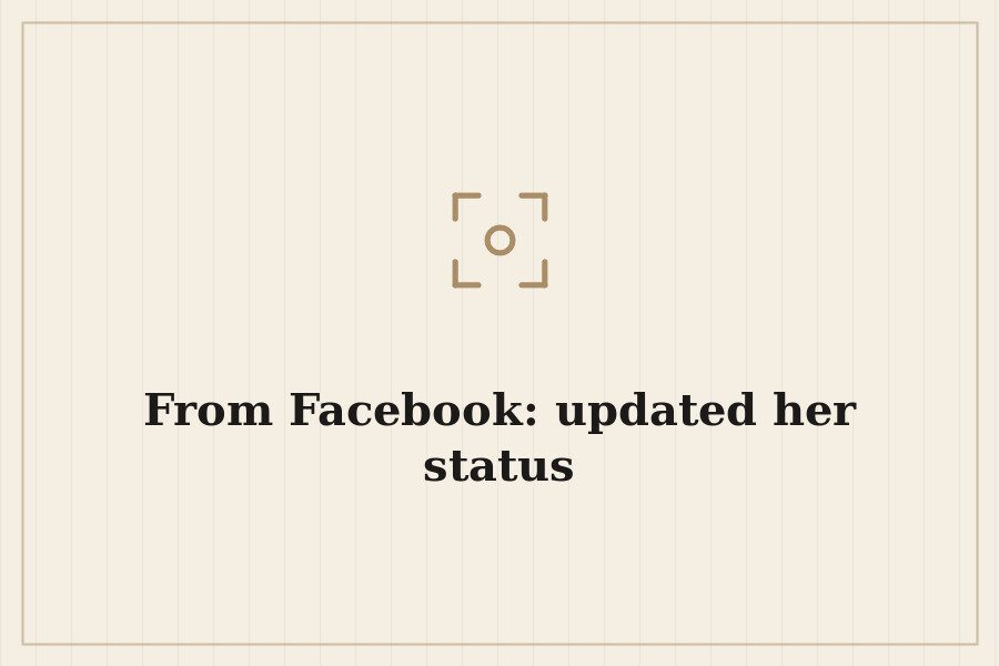From Facebook: updated her status — cover