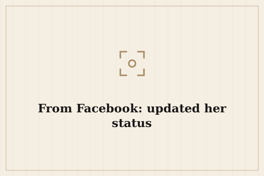 From Facebook: updated her status — cover