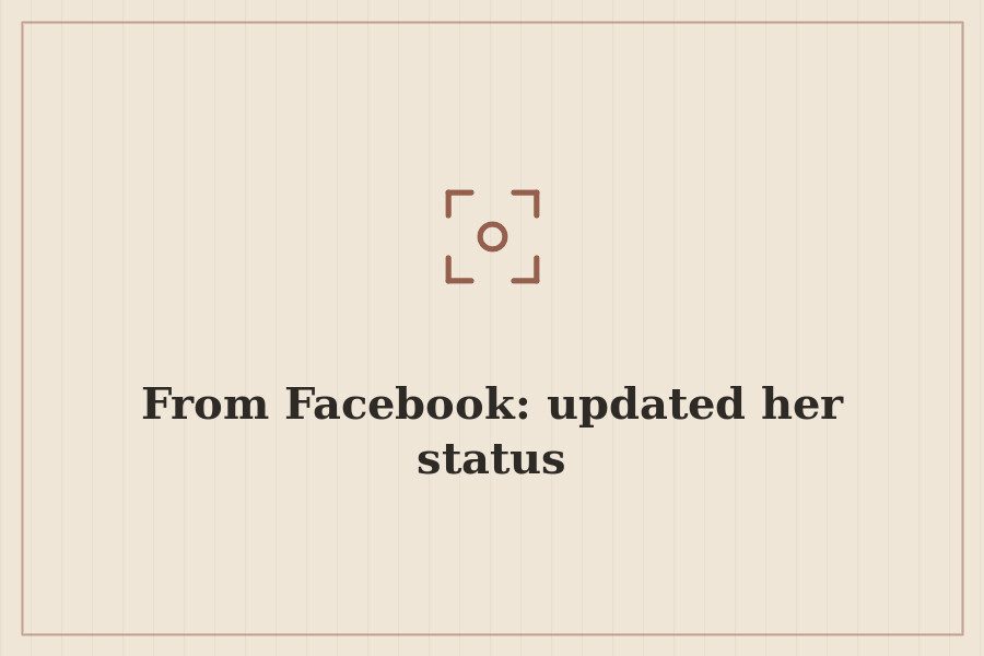 From Facebook: updated her status — cover