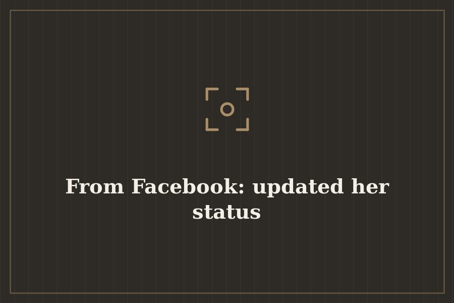 From Facebook: updated her status — cover