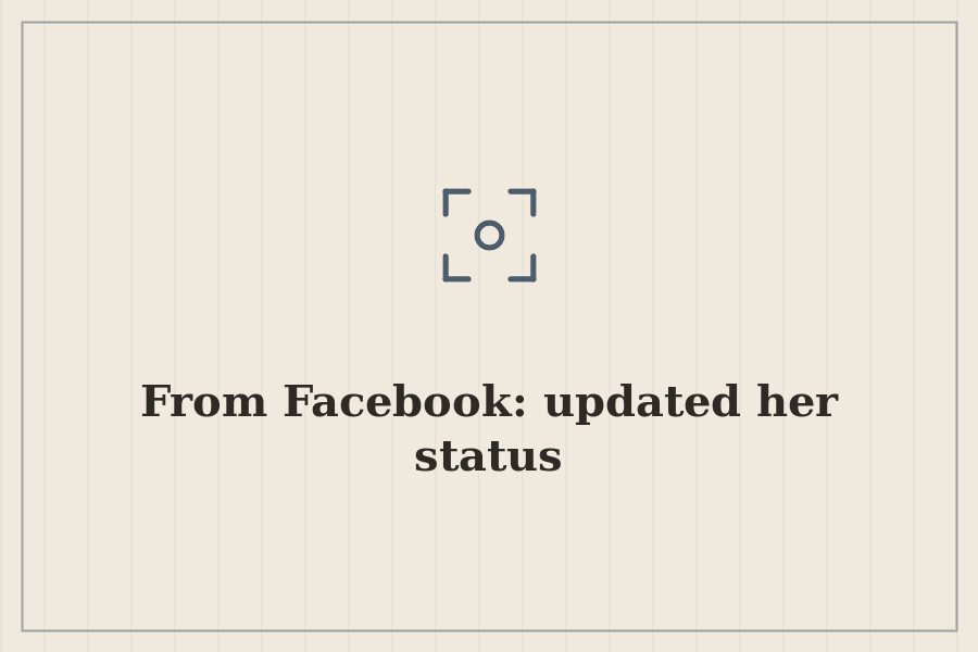 From Facebook: updated her status — cover