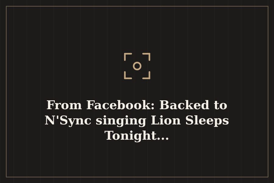 From Facebook: Backed to N'Sync singing Lion Sleeps Tonight... — cover