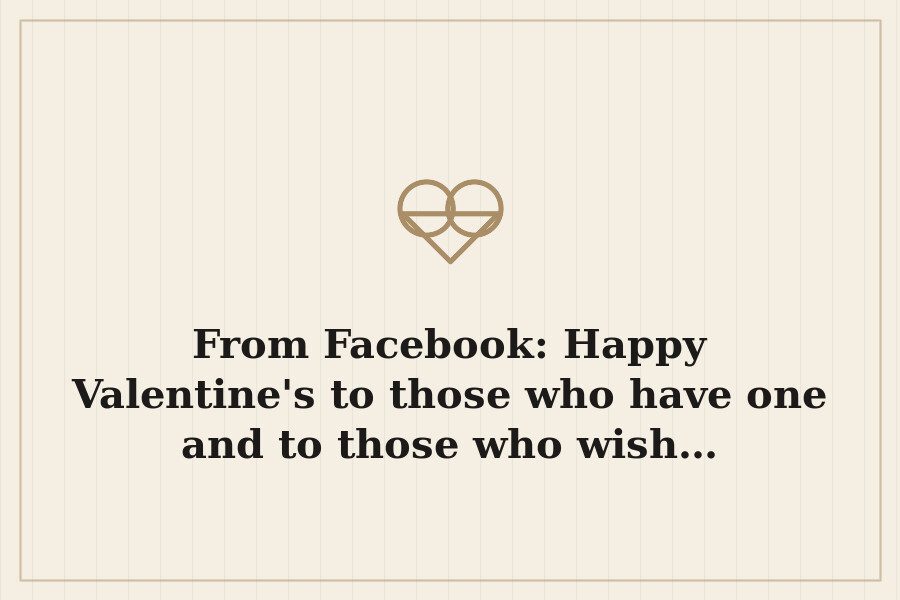 From Facebook: Happy Valentine's to those who have one and to those who wish… — cover