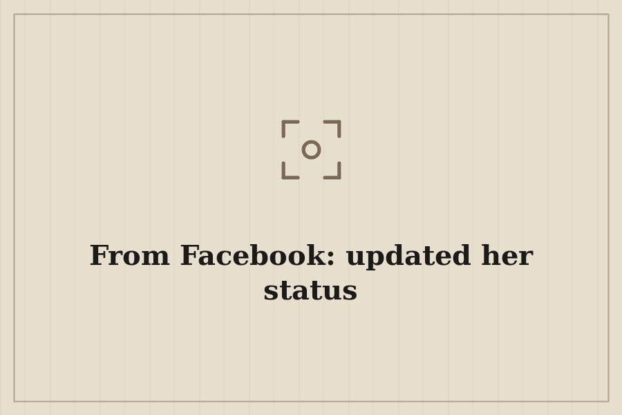 From Facebook: updated her status — cover
