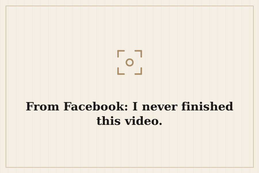 From Facebook: I never finished this video. — cover