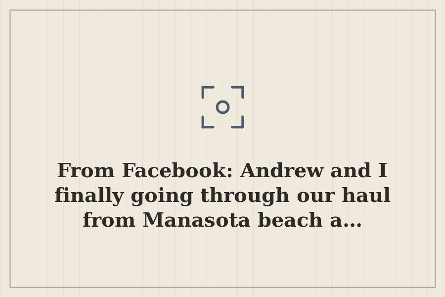 From Facebook: Andrew and I finally going through our haul from Manasota beach a… — cover