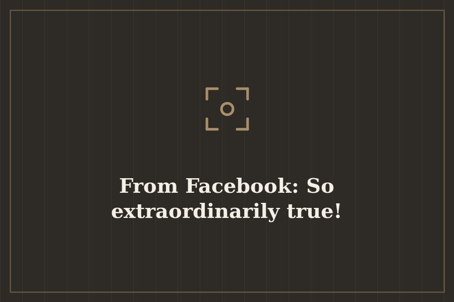 From Facebook: So extraordinarily true! — cover